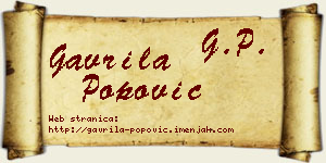 Gavrila Popović vizit kartica